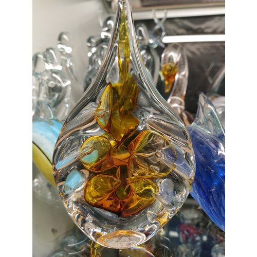 Kristalglazen Druppel goud bewerkte randen 12cm Kristalglazen Druppel goud bewerkte randen 12cm