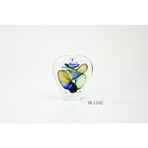 Object kristalglazen Hart goud multi 12cm Object kristalglazen Hart goud multi 12cm