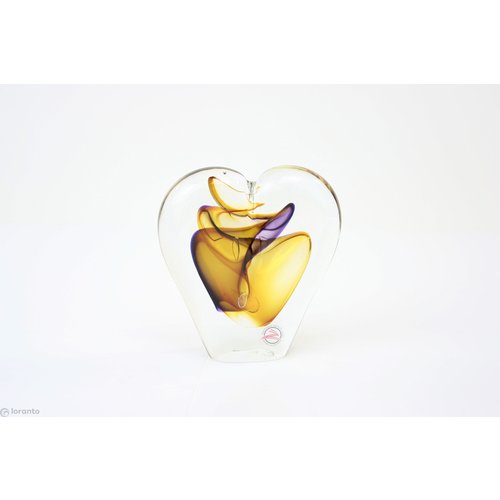 Object kristalglas Hart violet/bruin 12cm Object kristalglas Hart violet/bruin 12cm