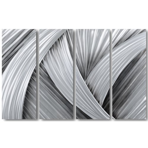 Schilderij abstract aluminium Zwart/grijs 80x120cm Schilderij abstract aluminium Zwart/grijs 80x120cm