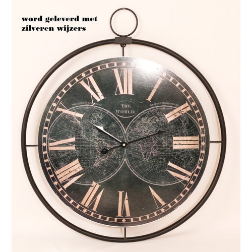 Eliassen Wandklok groot Globe 60cm Eliassen Wandklok groot Globe 60cm