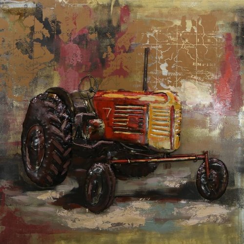 Eliassen 3D schilderij tractor 100x100cm - Eliassen 3D schilderij tractor 100x100cm -