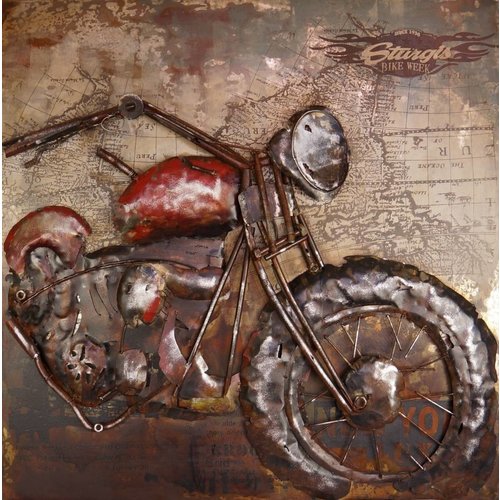 Eliassen 3D schilderij Motor rood 100x100cm Eliassen 3D schilderij Motor rood 100x100cm