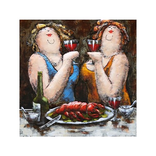 Eliassen 3d painting metal 60x60cm 2 Dames Eliassen 3d painting metal 60x60cm 2 Dames