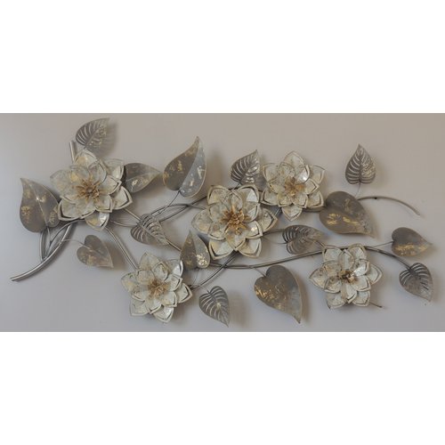 Muurdecoratie 3d 5 Bloemen 56x125cm Muurdecoratie 3d 5 Bloemen 56x125cm