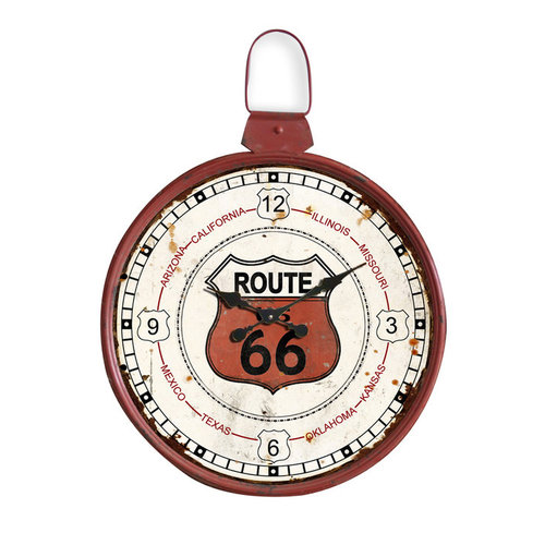 Eliassen Wandklok groot rond Route 66 Eliassen Wandklok groot rond Route 66
