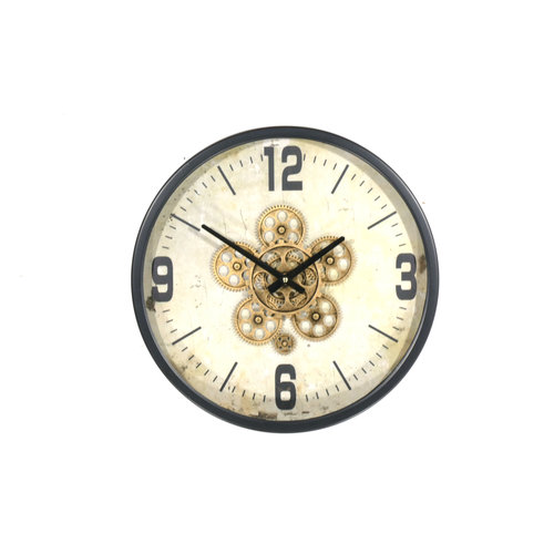 Wandklok rond Gear Zwart 46cm Wandklok rond Gear Zwart 46cm