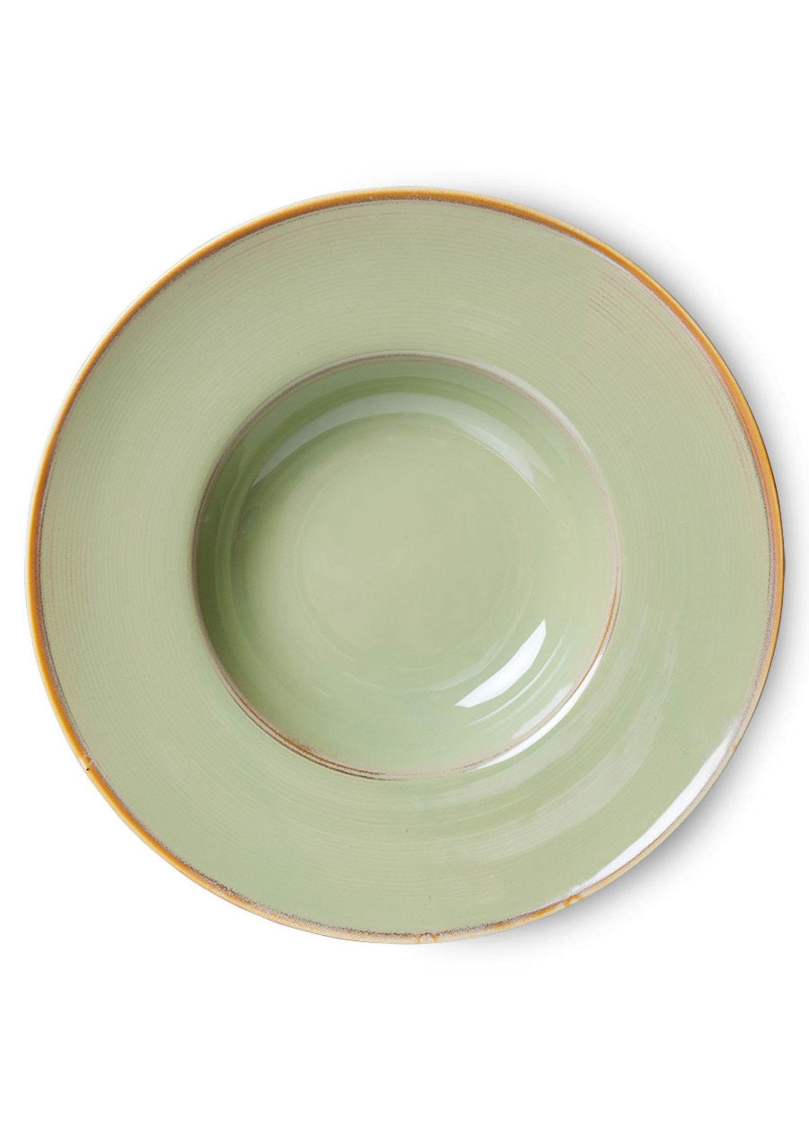 HKliving Chef ceramics: pasta plate, moss green