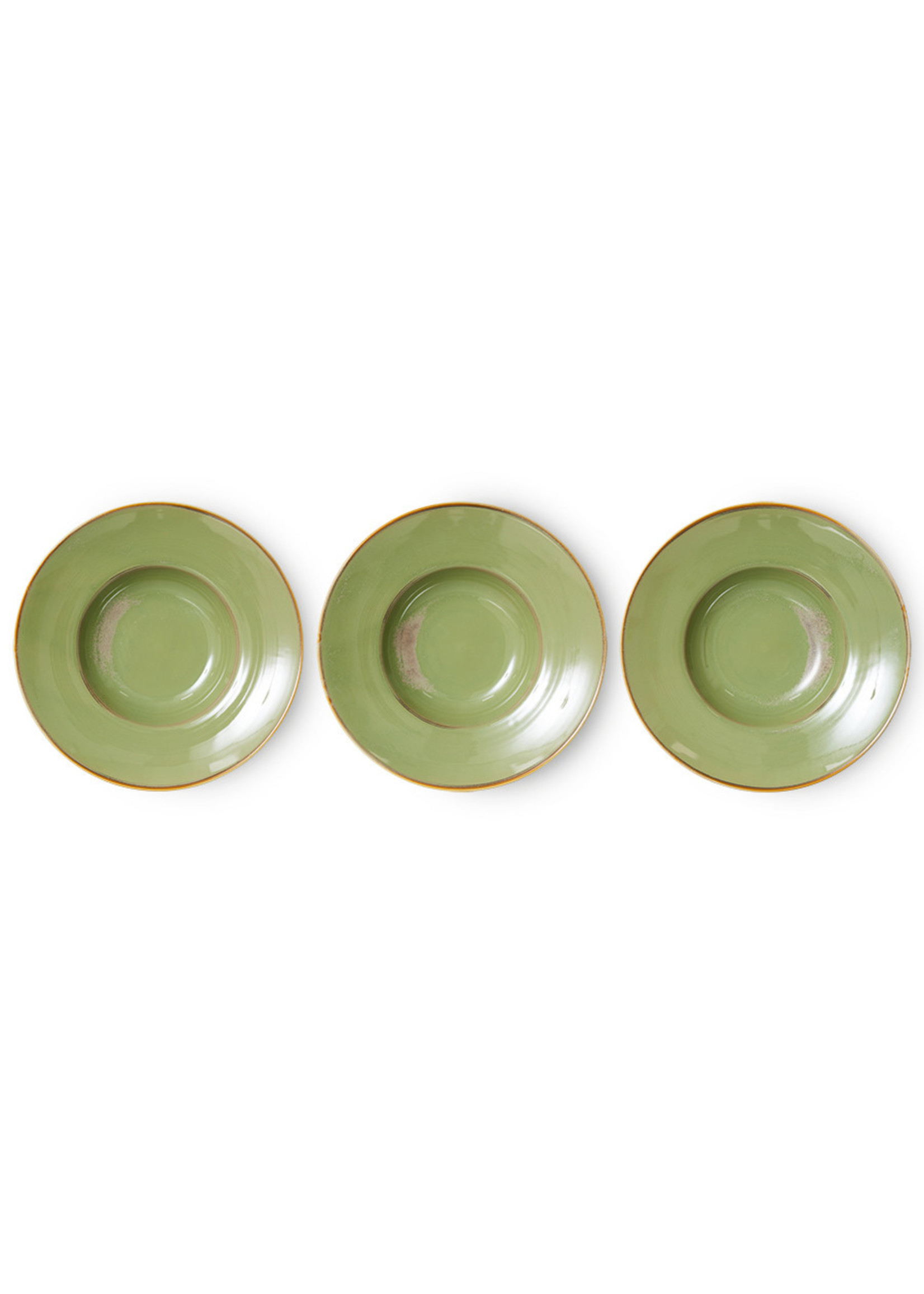 HKliving Chef ceramics: pasta plate, moss green