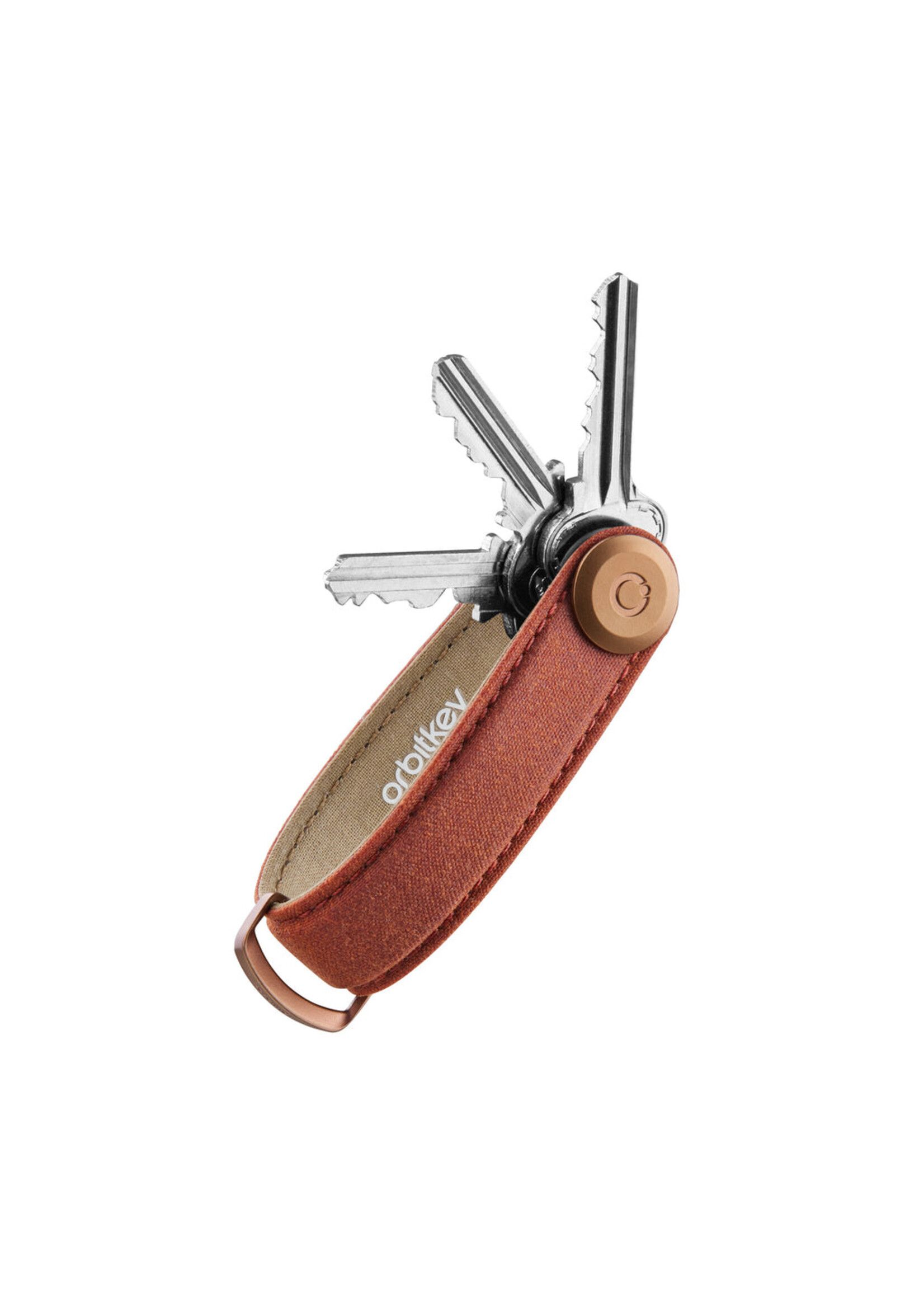 Orbitkey Key Organiser Waxed Canvas Brick Red