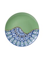 Heinen Delfts Blauw Wandbod Mandala Green