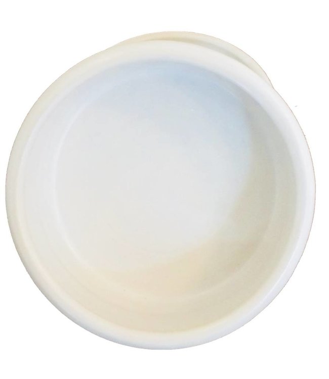 Flöckchens - Hundenapf Keramik mit EM - Creme-Weiss