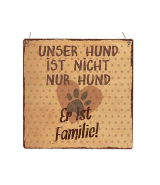 Interluxe - Holzschild Shabby Vintage "UNSER HUND IST NICHT NUR HUND"