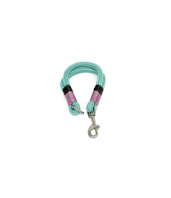 Flöckchens - Hundehalsband Sea mit Ledertakelung