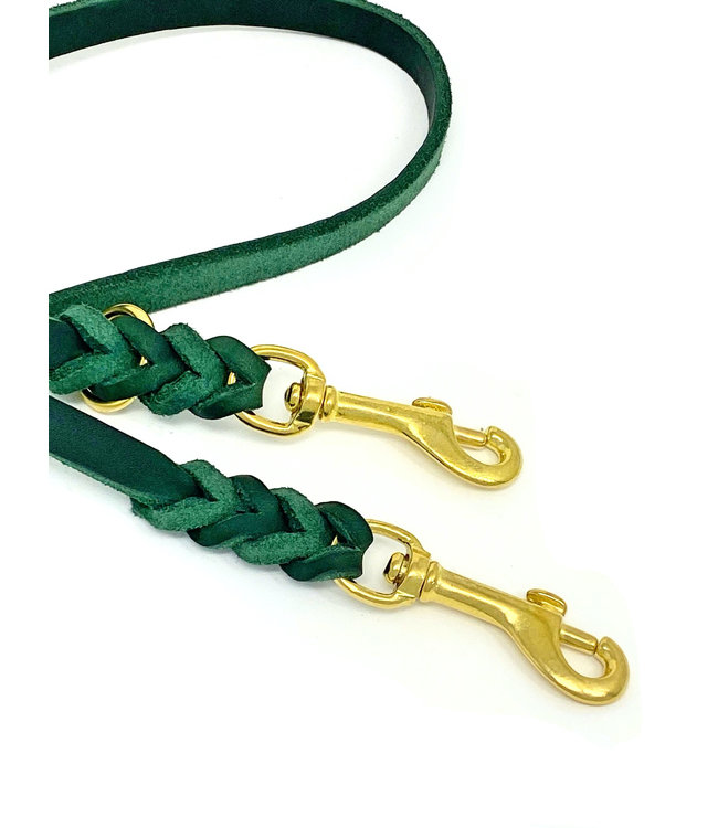 Flöckchens - Fettlederleine in grün