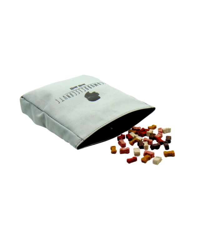 Schmuddelschnute - Futterbeutel "Leckerlibüdel" grau