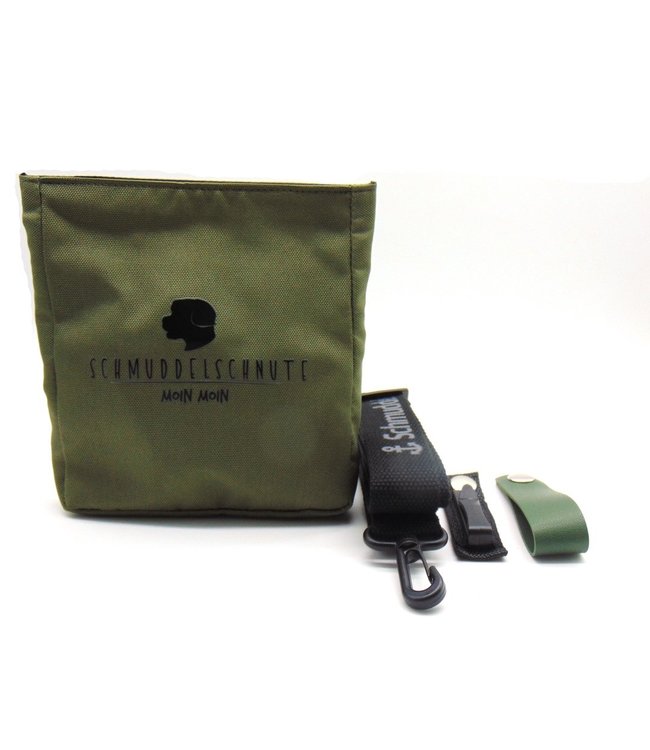Schmuddelschnute - Futterbeutel "Leckerlibüdel" olive