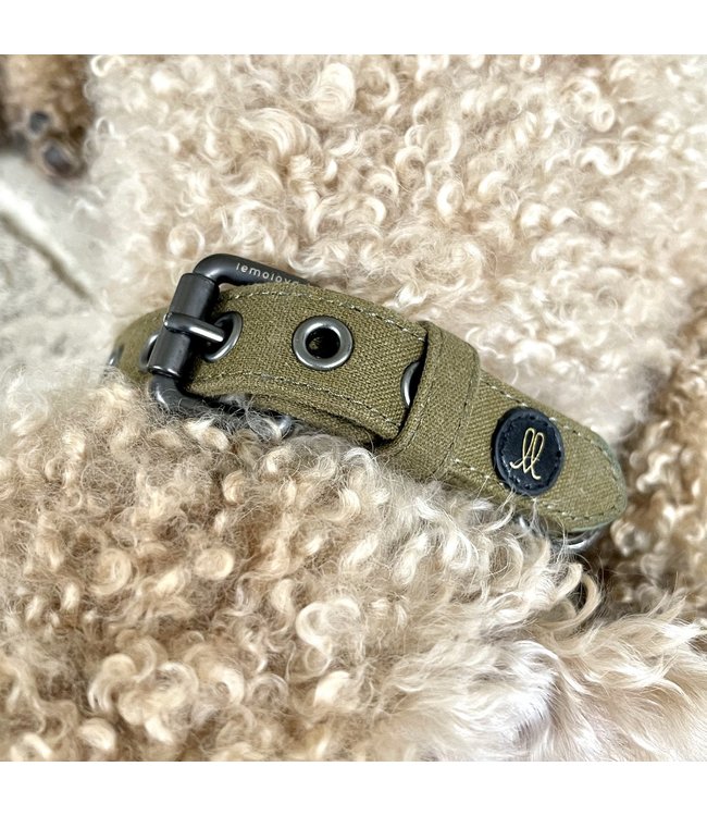 Lemolove - HUNDEHALSBAND - FALLING FOR YOU - Olive - Größe L