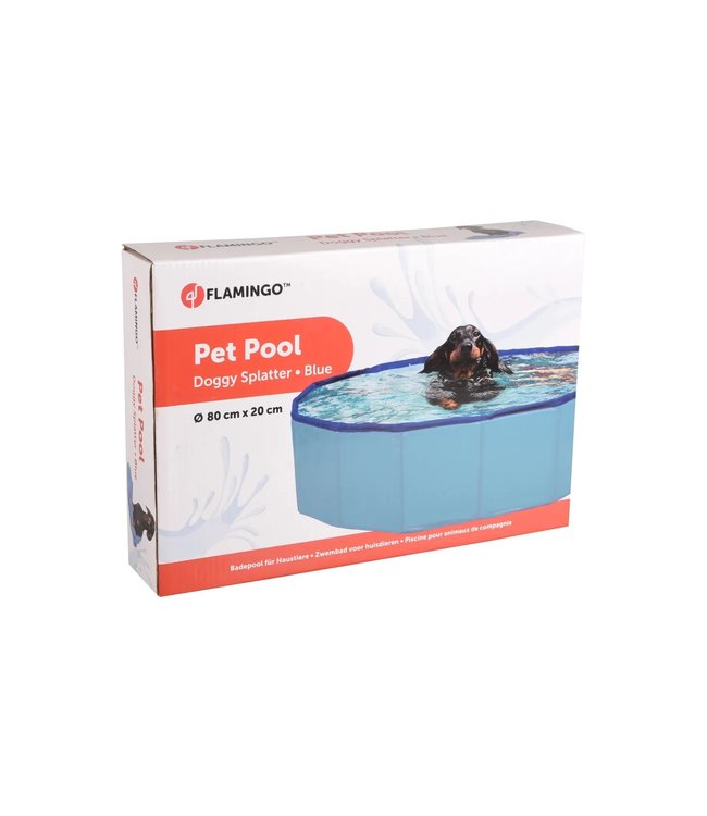 Flamingo - Hundepool DOGGY SPLATTER RUND BLAU & HELLBLAU