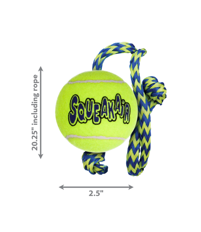 Kong - Hundespielzeug  SQUEAKAIR BALL W/ROPE