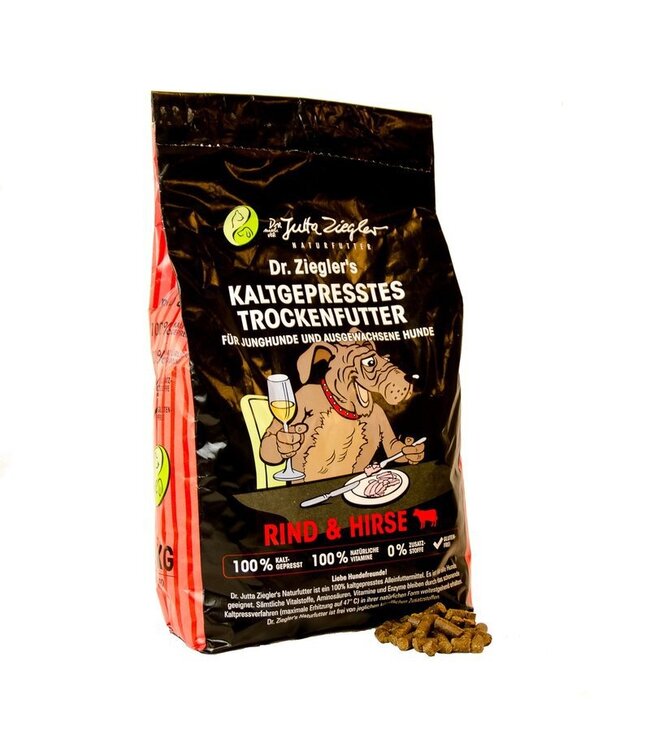 Dr Ziegler Naturfutter - Rind und Hirse Hundefutter kaltgepresst