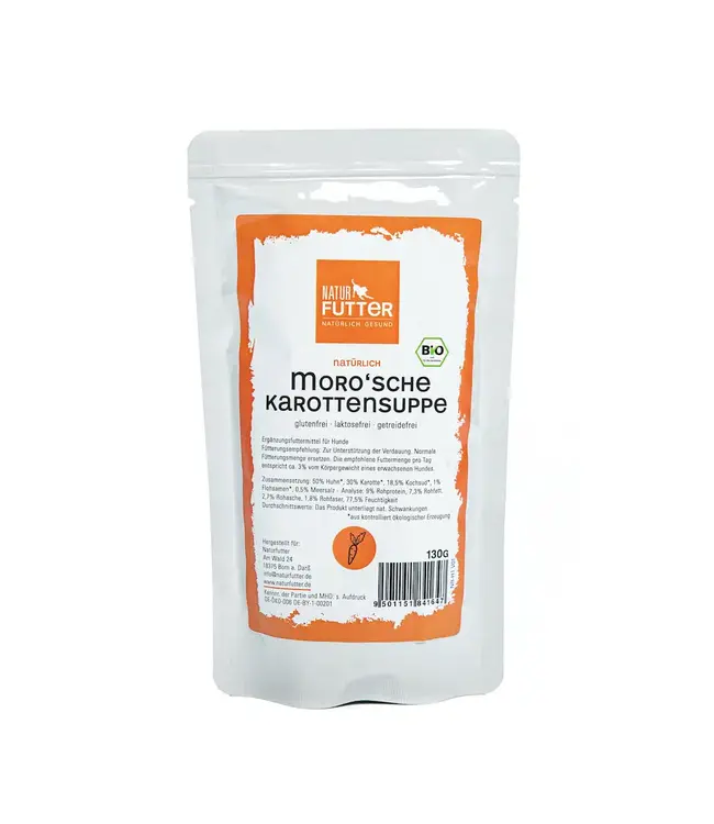 Naturfutter -  Morosche Karottensuppe ohne Huhn