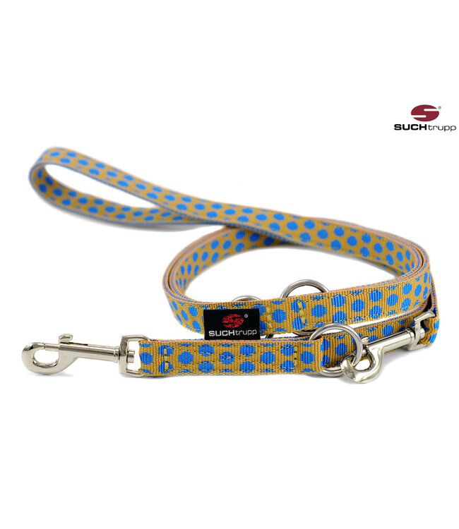 Suchtrupp -  Hundeleine Dots Beige-Royalblue