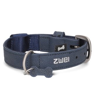 ZWEI - Hundehalsband Leo - Nubuk-Blue