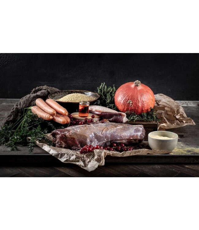 Paul & Paulina - Hundefutter Ente und Hirsch mit Hirse und Buchweizenkeimen