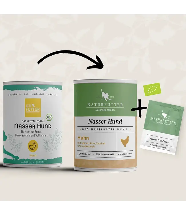Naturfutter -  Hundefutter Nasser Hund Bio-Huhn - DE-ÖKO-034