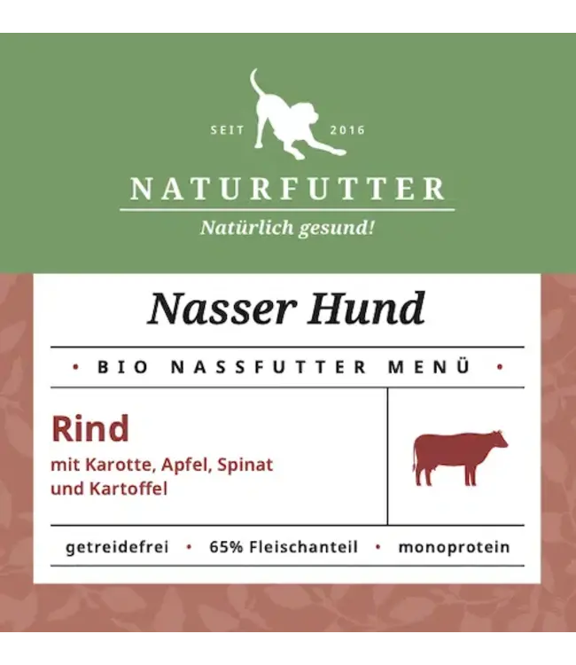 Naturfutter -  Hundefutter Nasser Hund Bio-Rind - DE-ÖKO-034