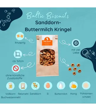 Baltic Biscuits - Hundekekse Sanddorn-Buttermilch Kringel