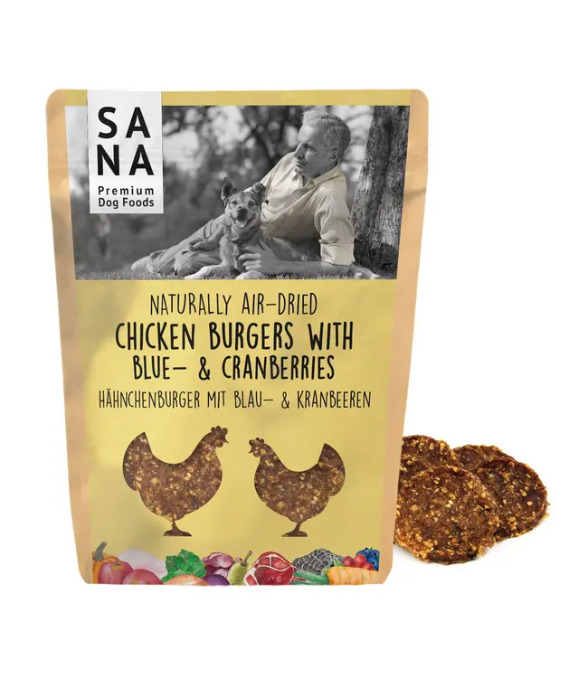 SANADOG -  Hähnchenburger mit Blau- & Kranbeeren (100g)