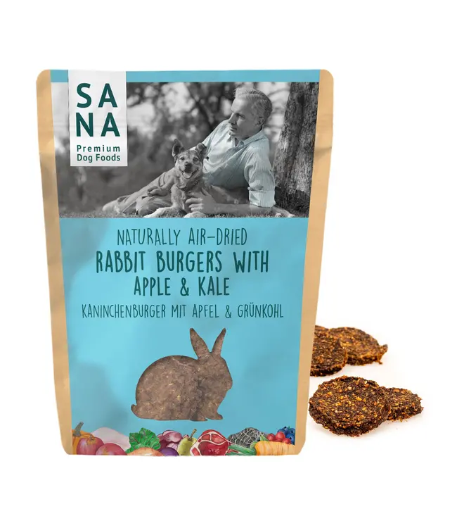 SANADOG -  Kaninchenburger mit Apfel und Grünkohl (100g)