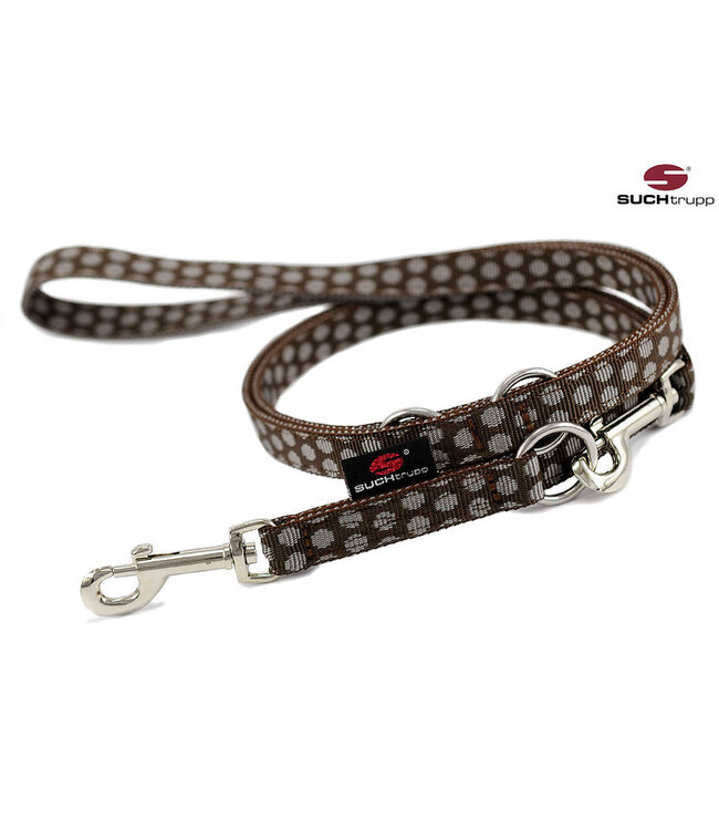 Suchtrupp -  Hundeleine Dots Brown-Grey