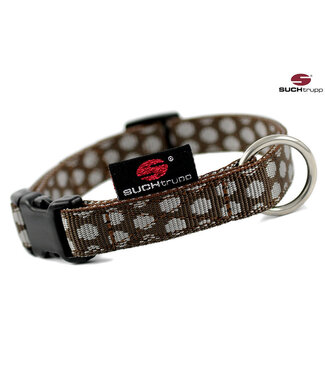 Suchtrupp -  Hundehalsband Dots Brown-Grey