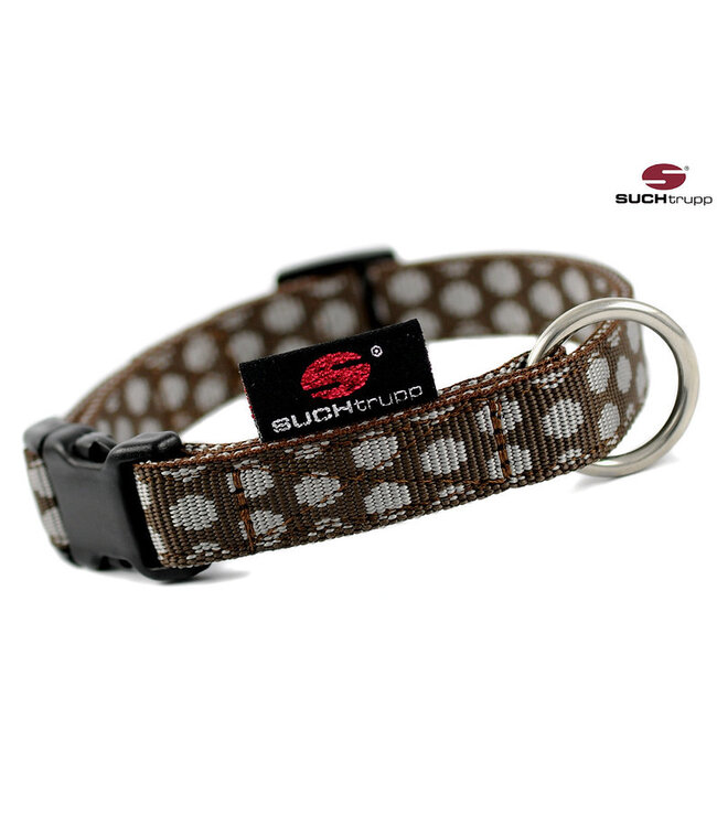 Suchtrupp -  Hundehalsband Dots Brown-Grey
