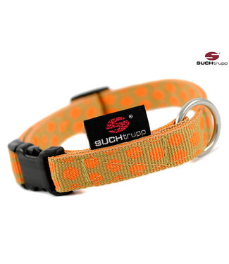 Suchtrupp -  Hundehalsband Dots Orange-Beige