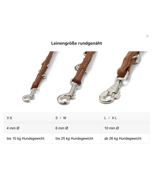 Maul Ledermanufaktur - Hundeleine rundgenäht Taupe
