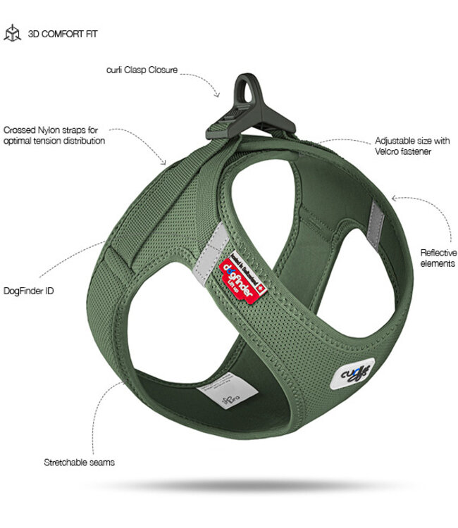 Curli - Hundegeschirr Clasp Air-Mesh Lime