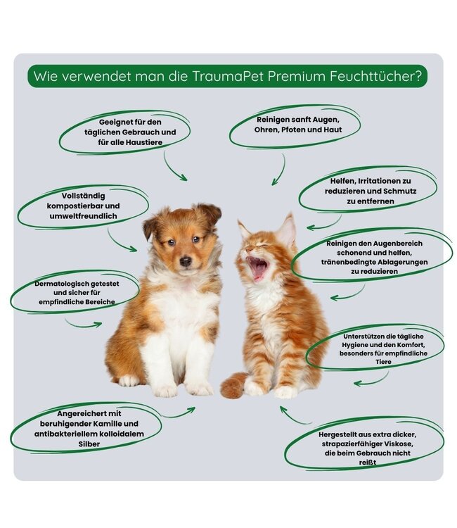 TraumaPet - Premium Wet Wipes (15 St.)