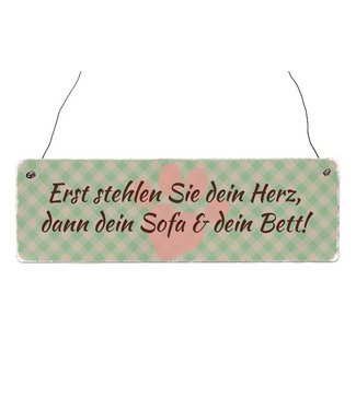 Interluxe - Shabby Vintage Dekoschild "Erst stehlen sie dein Herz ..."