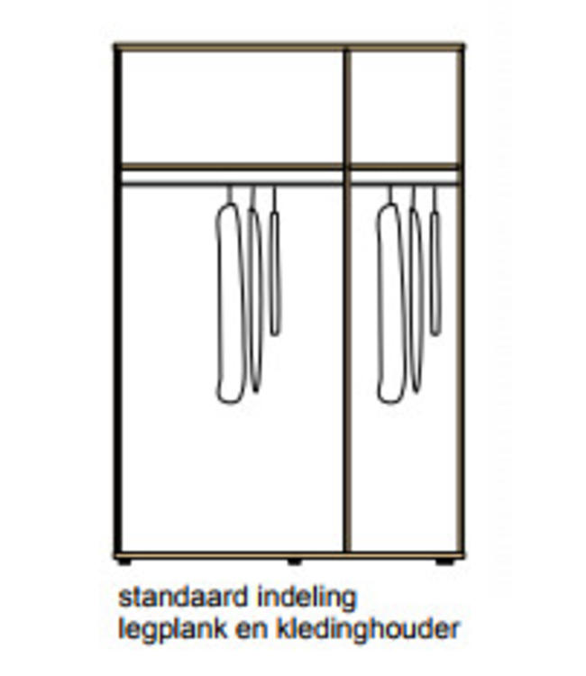 BEUK Kledingkast 3 Deurs – 200 x 134 x 58cm - Donker Grijs Hout -  Bavel (Nederlands Product)
