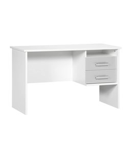 BEUK 58 x 125 - 75cm Hoog - Bureau Incl Aluminium Fronten - Wit - Effen
