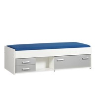 BEUK Bedframe 90X200 cm Incl Laden + 1 Klep Aluminium - Wit - Effen (Nederlands Product)