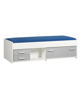 BEUK Bedframe 90X200 cm Incl Laden + 1 Klep Aluminium - Wit - Effen