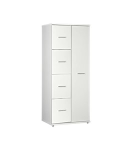 BEUK Kledingkast 1 Deur + 4 deuren  - 200 x 83 x 58cm - Wit - Budel