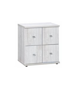 BEUK Opbergkast Ahorn 4 Vaks - Licht Grijs Hout  - Son