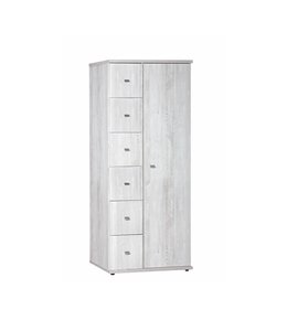 BEUK Kledingkast 2 Deurs - 200 x 83 x 58cm - Licht Grijs Hout  - Son