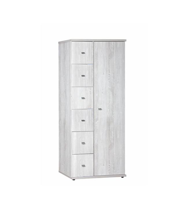 BEUK Kledingkast 2 Deurs - 200 x 83 x 58cm - Licht Grijs Hout  - Son (Nederlands Product)